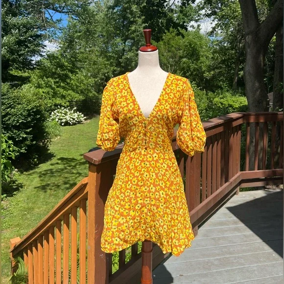 Faithfull the Brand | Dresses | Faithful The Brand Ilia Mini Dress In  Saffron Thelma Floral | Poshmark